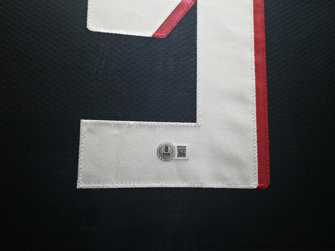 Atlanta Falcons Michael Penix Jr Signed Framed Black Jersey Beckett BAS Witness