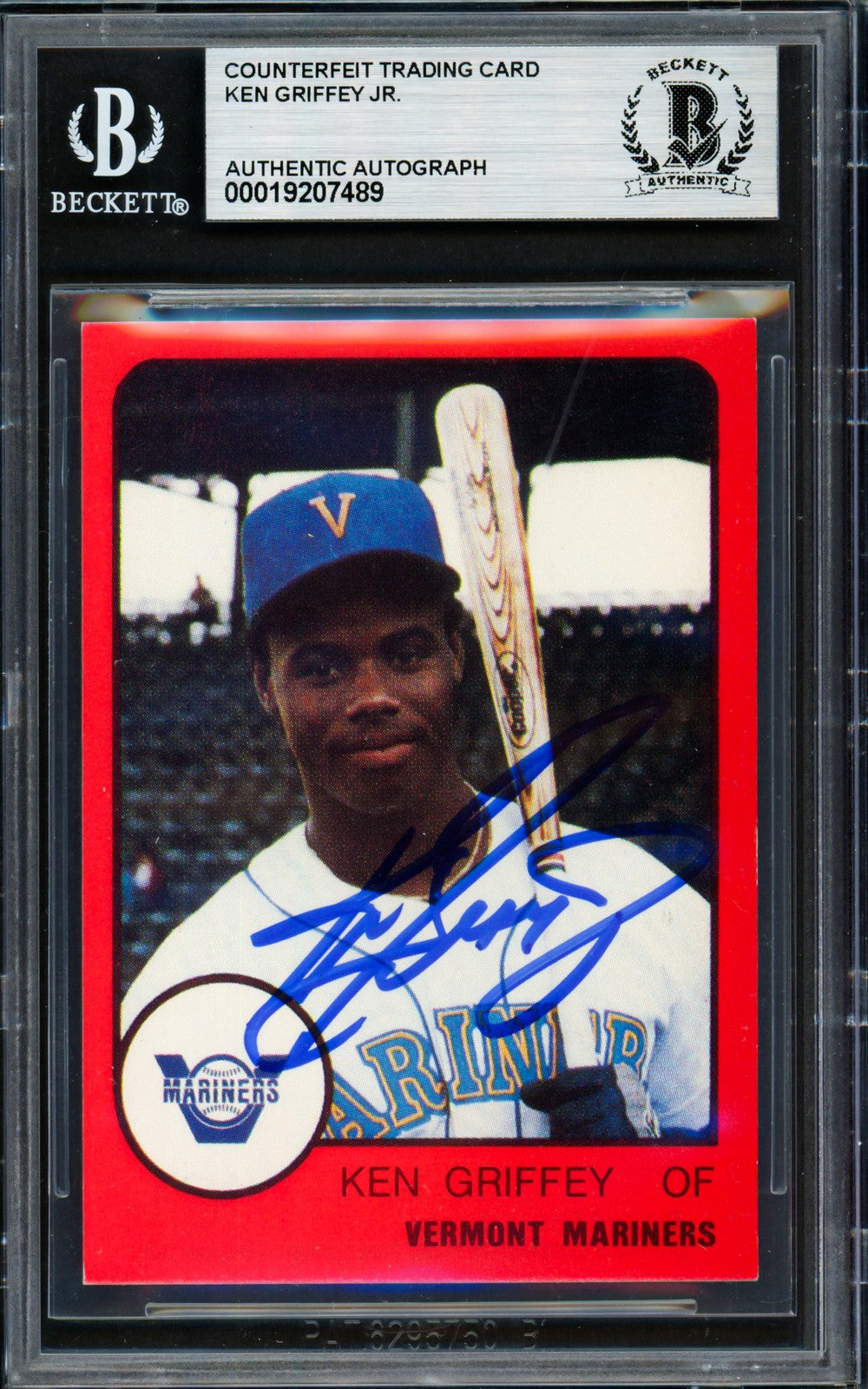 Ken Griffey Jr. Signed 1988 ProCards Vermont Reprint RC Vermont Mariners Beckett