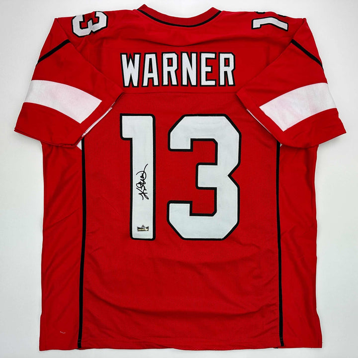 Facsimile Autographed Kurt Warner Arizona Red Reprint Jersey Size Men's XL