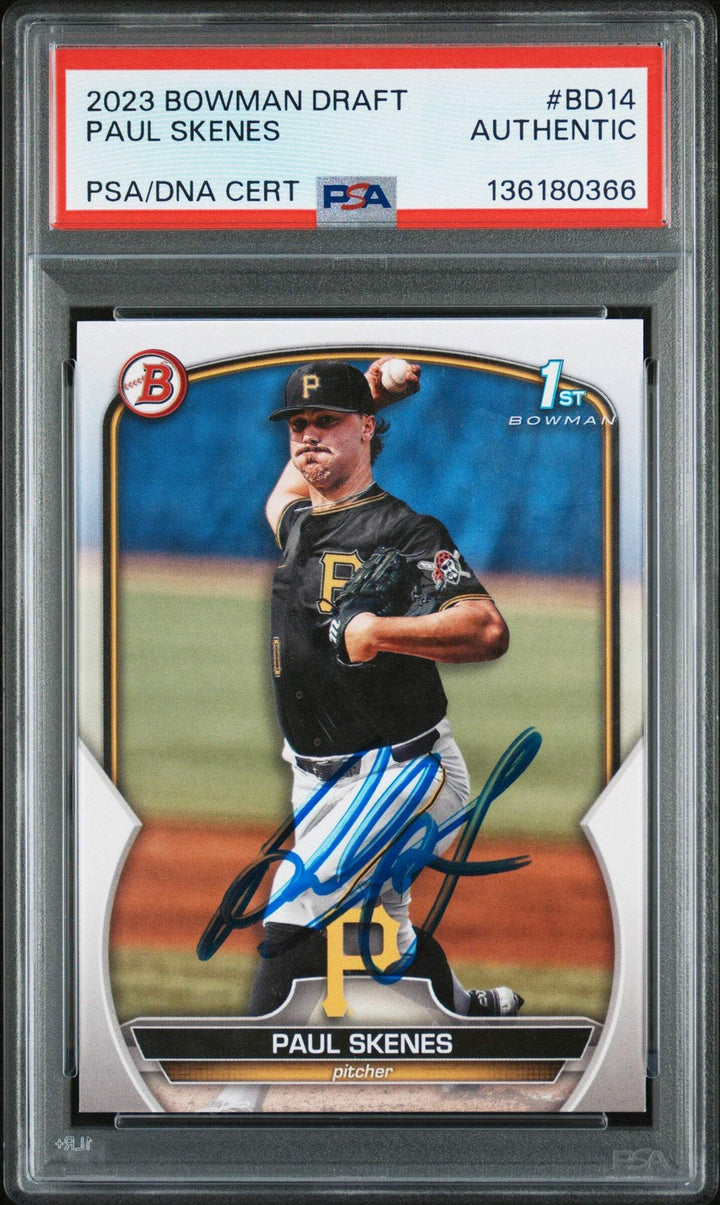 Graded 2023 Topps Bowman Draft Paul Skenes #BD14 Rookie Card PSA Authentic Auto