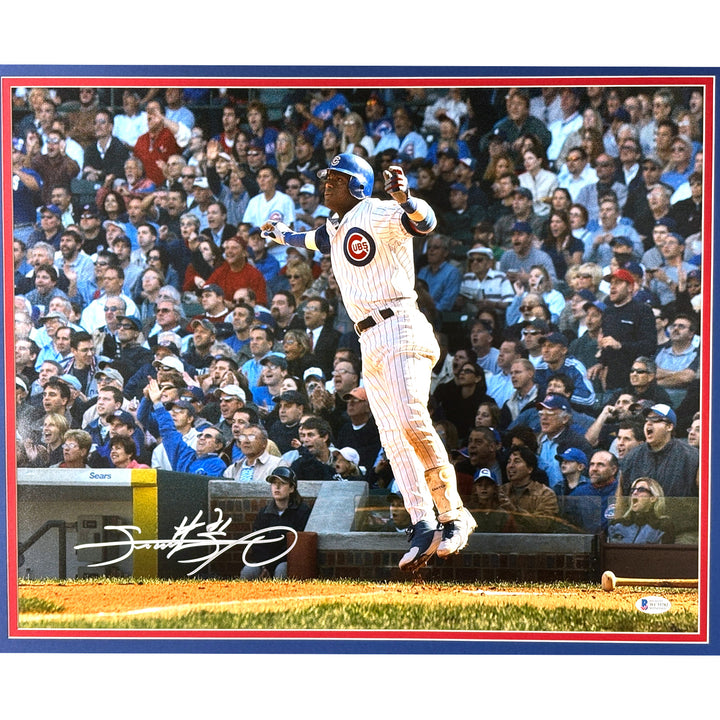Sammy Sosa Autographed Chicago Cubs 16x20 Photo Framed Signed Beckett COA