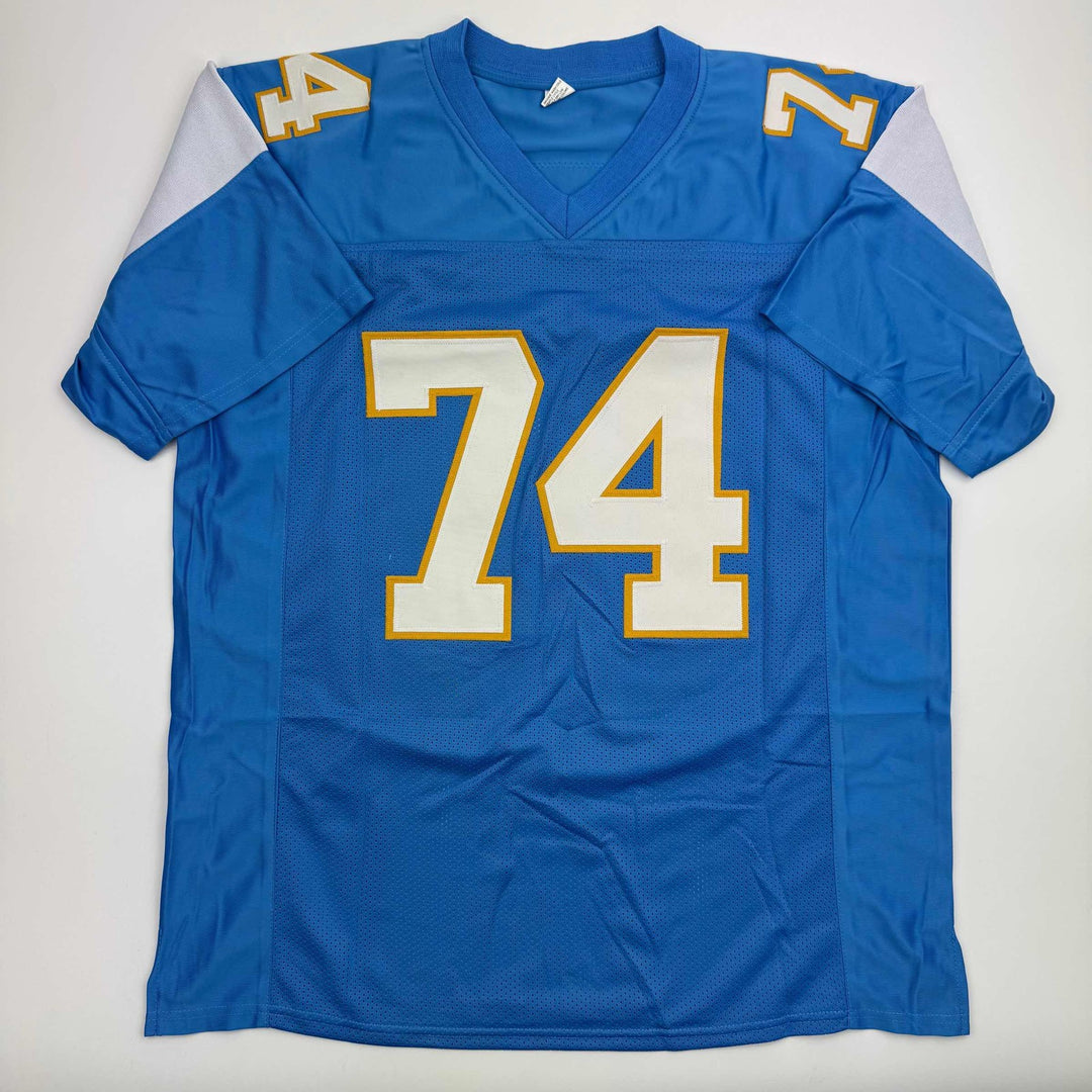 Autographed/Signed RON MIX "HOF 1979" San Diego Powder Blue Jersey JSA COA Auto