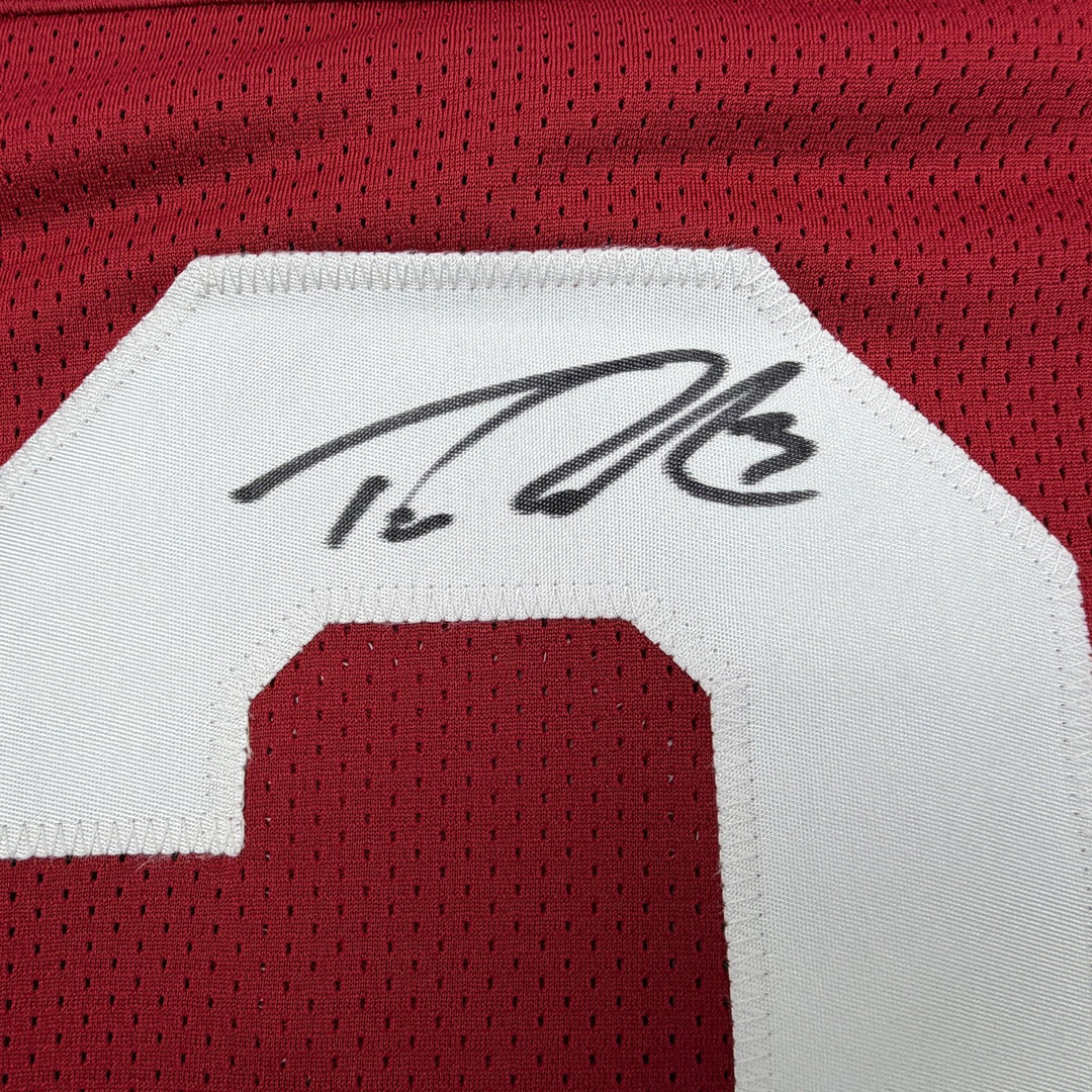 Autographed/Signed Trent Richardson Roll Tide Alabama Red Jersey Beckett BAS COA