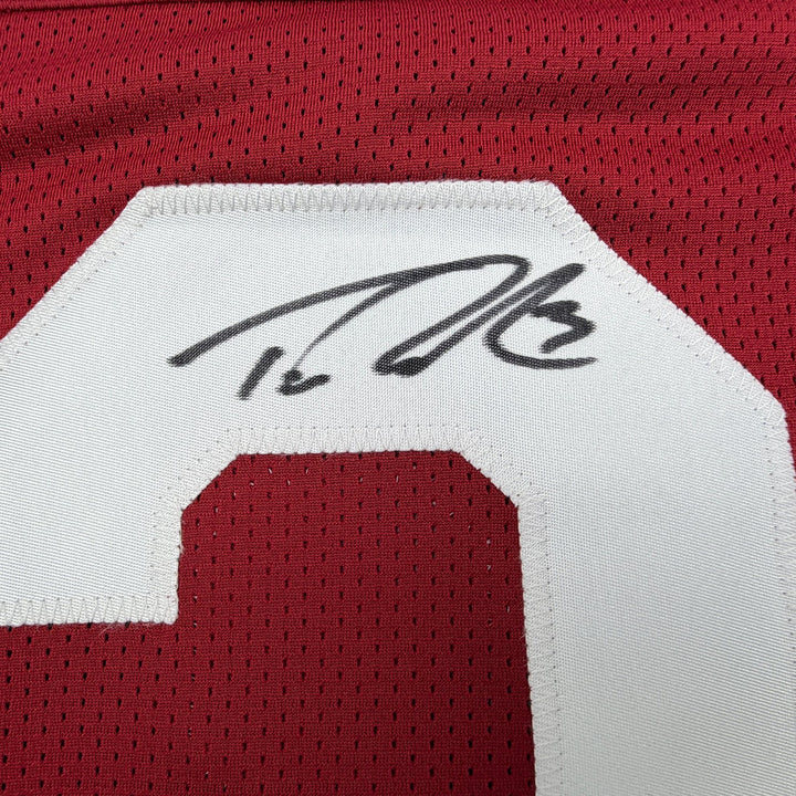 Autographed/Signed Trent Richardson Roll Tide Alabama Red Jersey Beckett BAS COA