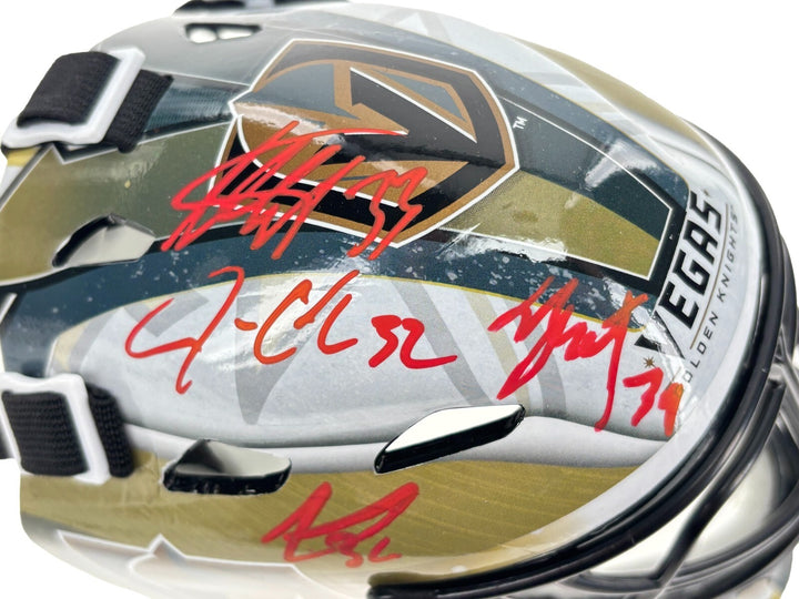 Vegas Golden Knights x4 Goalies Stanley Cup Signed Mini Goalie Mask COA Hill