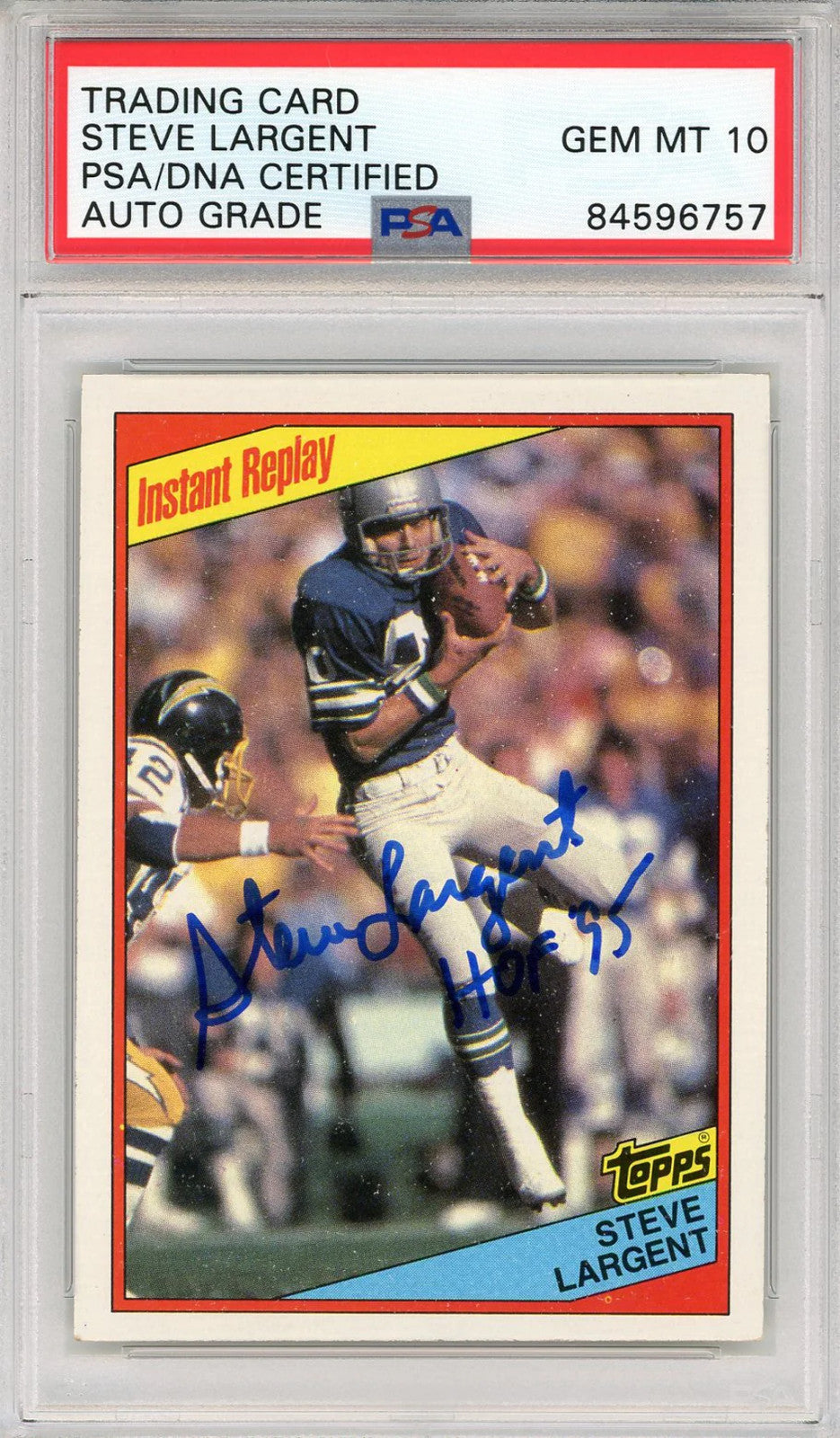 Steve Largent "HOF 95" Autographed 1984 Topps Instant Replay Card (PSA Auto Grad