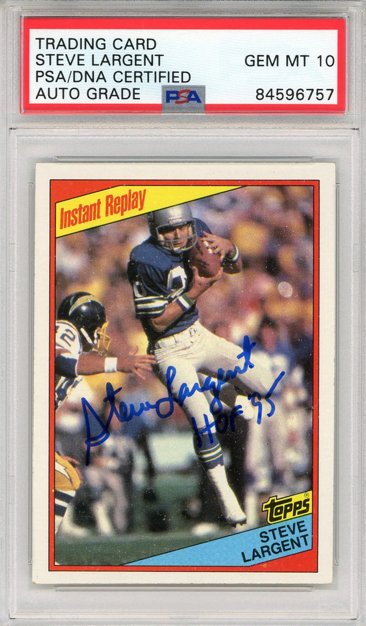 Steve Largent "HOF 95" Autographed 1984 Topps Instant Replay Card (PSA Auto Grad