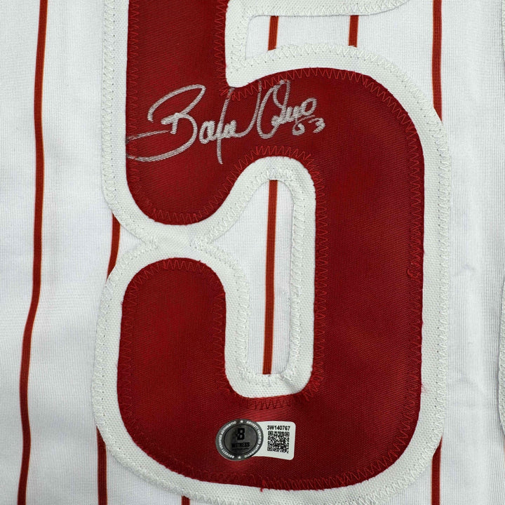Autographed/Signed Bobby Abreu Philadelphia Pinstripe Jersey Beckett BAS COA