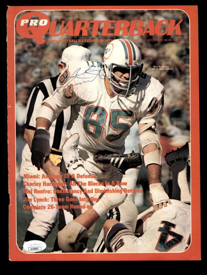 Nick Buoniconti JSA Autograph Vintage Signed 1973 Pro Quarterback Cover Dolphins