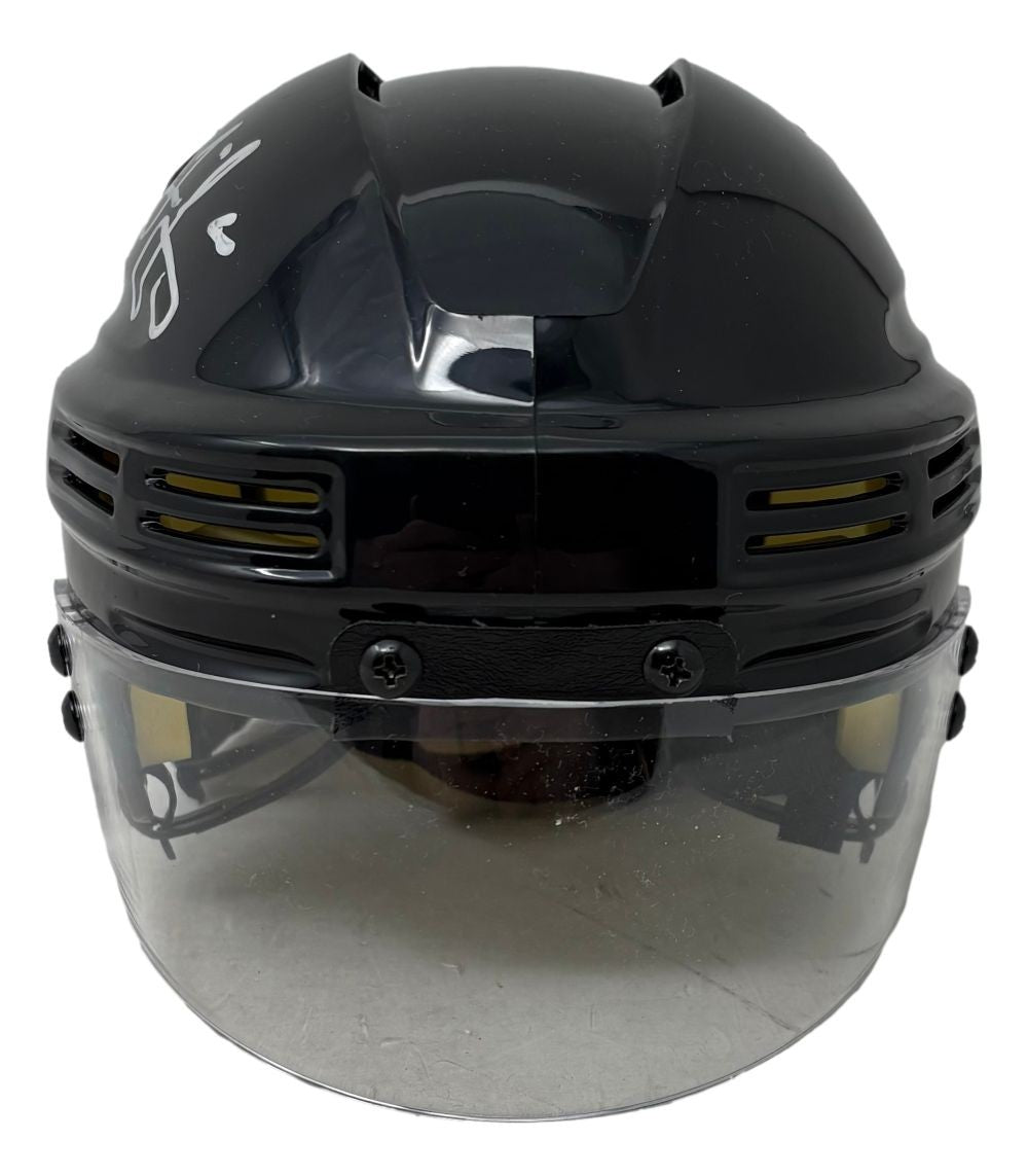 Jaromir Jagr Signed Pittsburgh Penguins Throwback Mini Helmet JSA QR