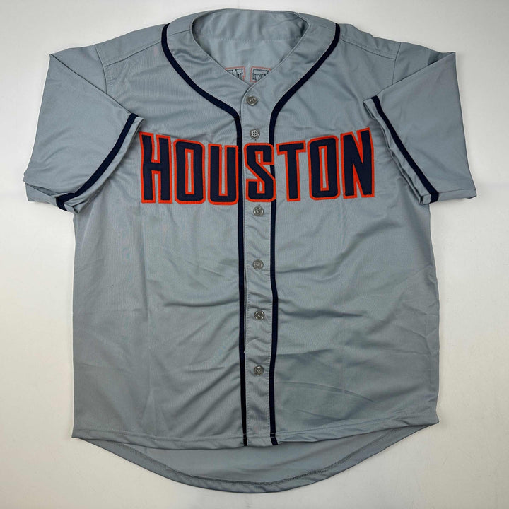 Facsimile Autographed Jose Altuve Houston Grey Reprint Jersey Size Men's XL