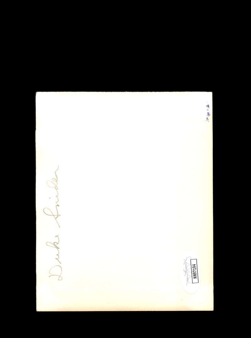 Duke Snider JSA Coa Signed Vintage 4x5 1950`s Los Angeles Dodgers Original Photo