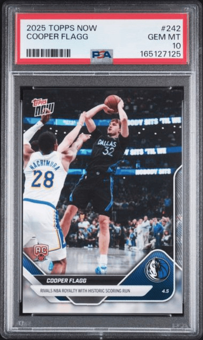 Graded 2025 Topps Now Cooper Flagg #242 Rookie RC Basketball Card PSA 10