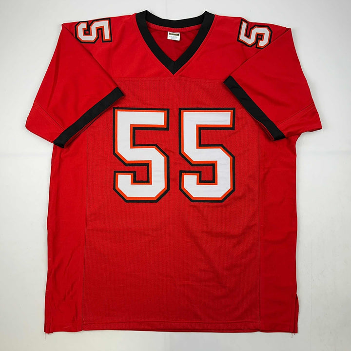 Facsimile Autographed Derrick Brooks Tampa Bay Red Reprint Jersey Size Men's XL