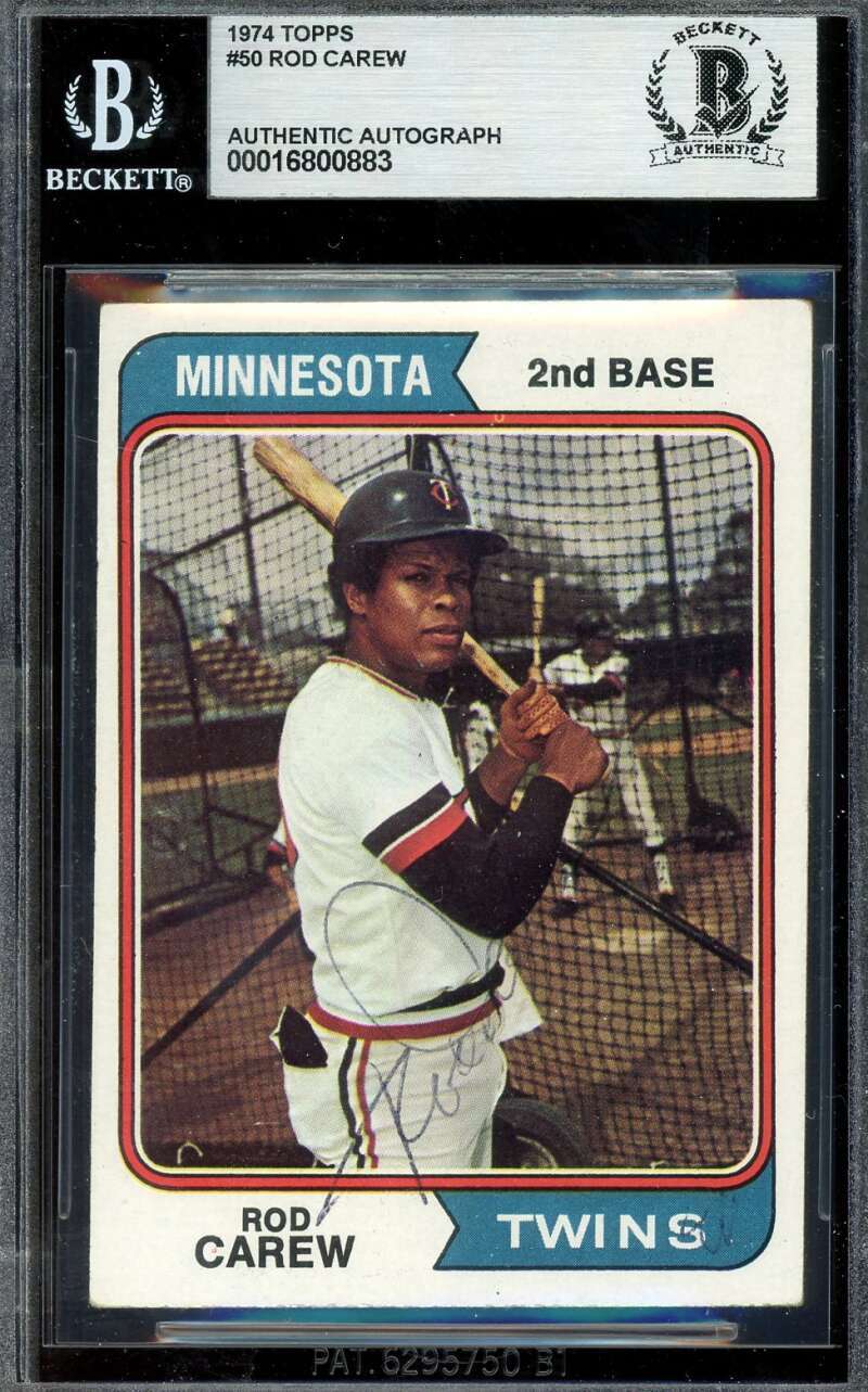 Rod Carew Beckett BAS Vintage Signed 1974 Topps Autographed