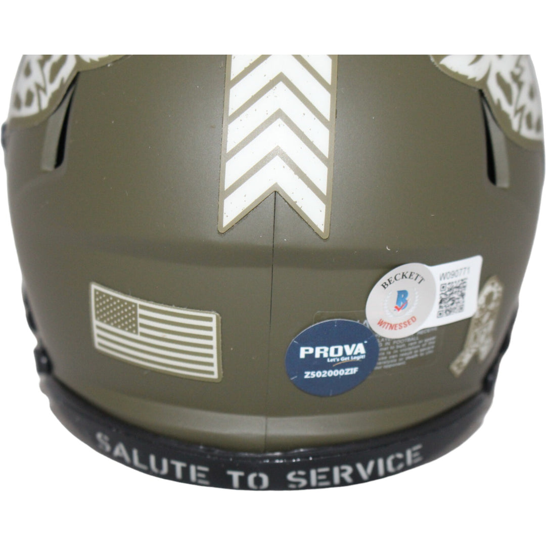 Fred Taylor Autographed Jacksonville Jaguars Salute Mini Helmet Beckett 42285