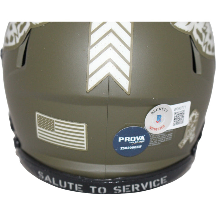 Fred Taylor Autographed Jacksonville Jaguars Salute Mini Helmet Beckett 42285