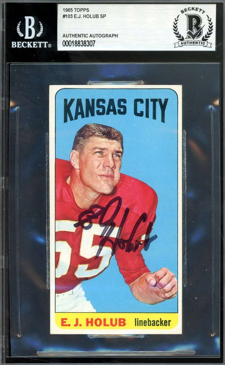 E.J. Holub Beckett BAS Signed 1965 Topps SP Autograph