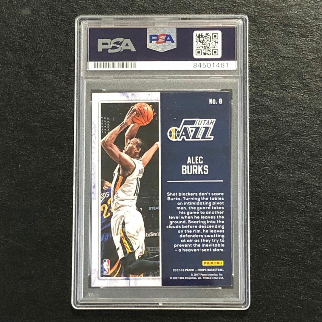 2016-17 NBA Hoops Action Shots #9 Alec Burks Signed Card AUTO PSA Slabbed Jazz