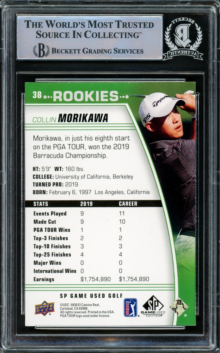Collin Morikawa Signed 2021 Upper Deck SP Game Used RC 38 Beckett #15500555