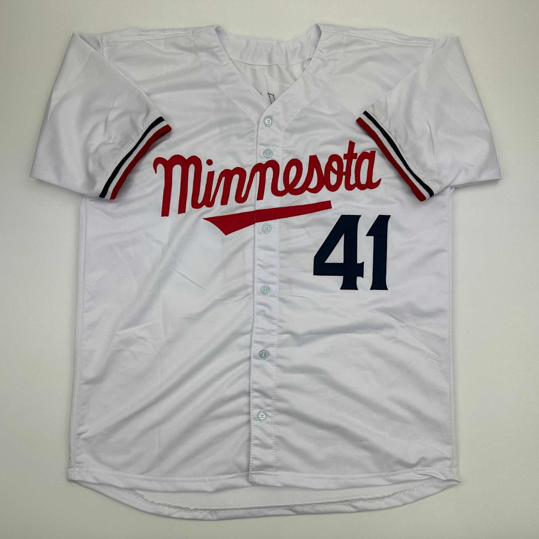 Facsimile Autographed Joe Ryan Minnesota White Reprint Jersey Size Men's XL