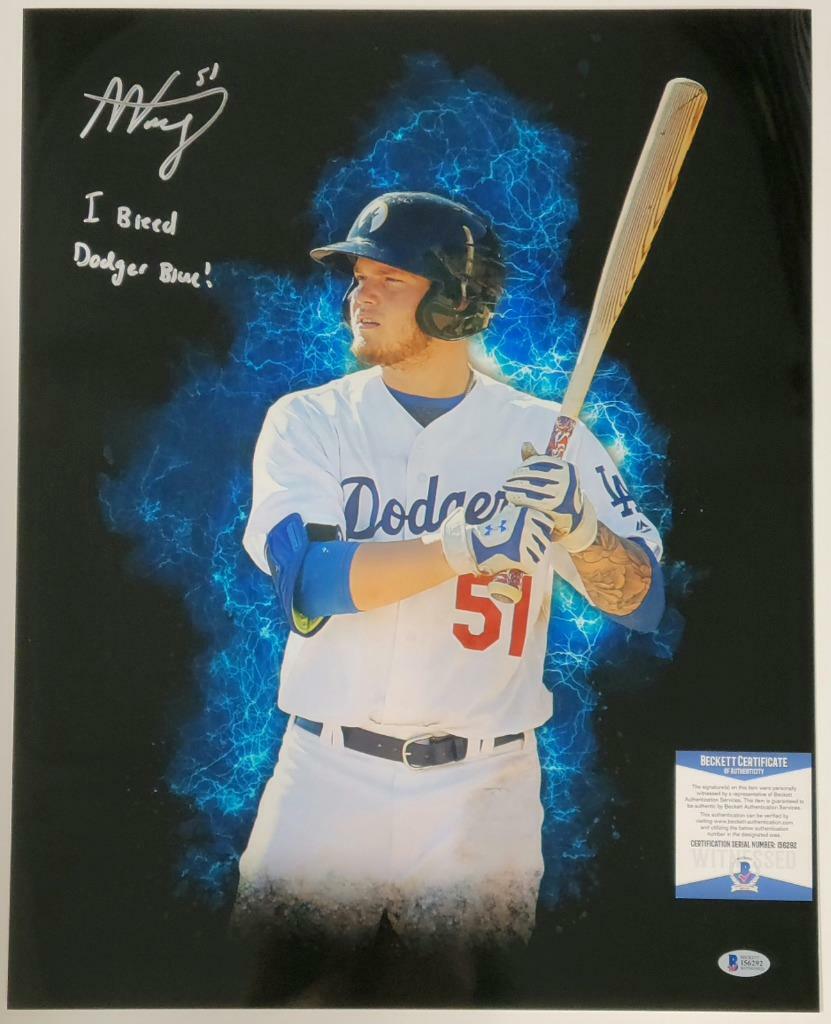 Alex Verdugo signed 16x20 Photo Dodgers "I Bleed Dodger Blue" ~ BAS Witness COA
