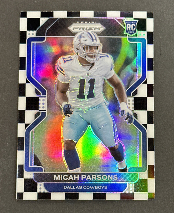 2021 Panini Prizm Micah Parsons RC Black & White Checkerboard 382 Cowboys Rookie