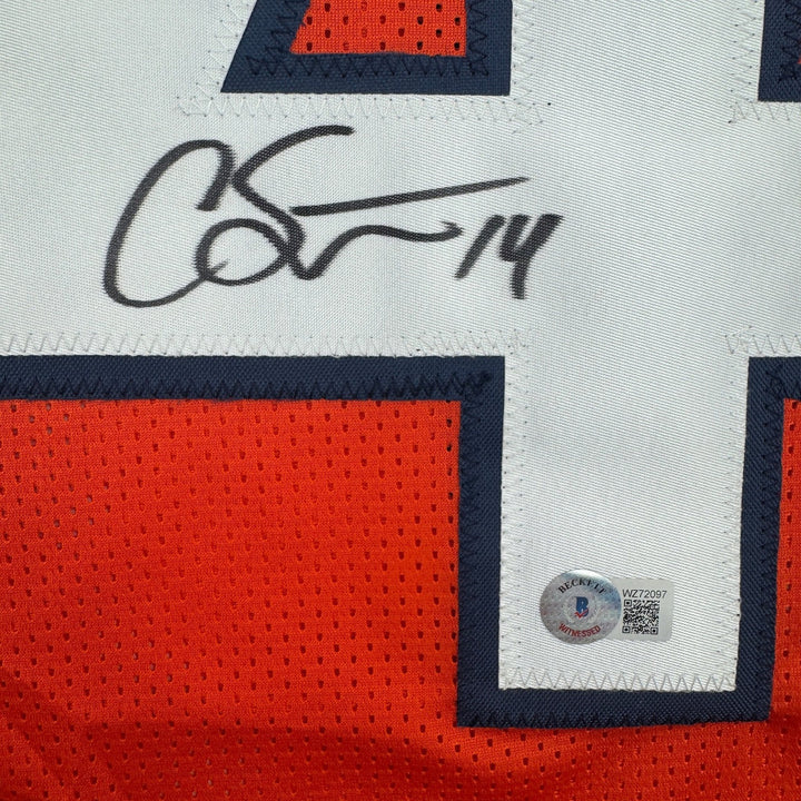 Autographed/Signed Courtland Sutton Denver Orange Football Jersey JSA COA