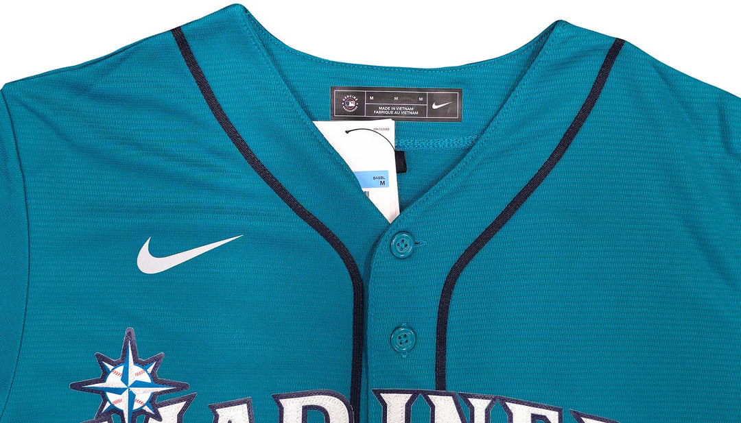 Seattle Mariners Ken Griffey Jr. Signed Teal Nike Jersey Size M Beckett Wit