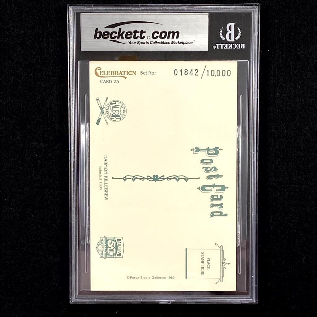 Harmon Killebrew signed 1989 Perez-Steele Postcard #23 auto ~ Beckett BAS