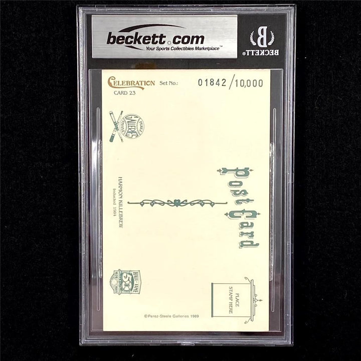 Harmon Killebrew signed 1989 Perez-Steele Postcard #23 auto ~ Beckett BAS
