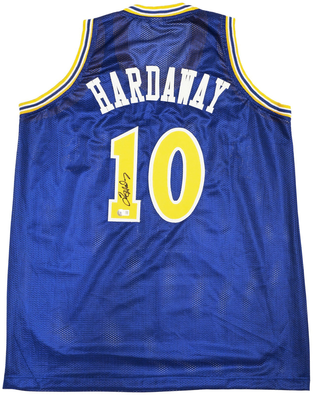 Golden State Warriors Tim Hardaway Autographed Signed Blue Jersey Beckett Wit