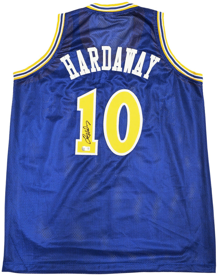 Golden State Warriors Tim Hardaway Autographed Signed Blue Jersey Beckett Wit