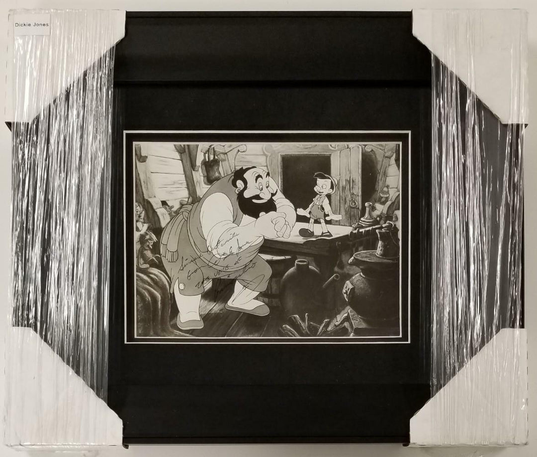 Dickie Jones signed 8x10 Photo Lithograph FRAMED Disney Voice of Pinocchio (B)