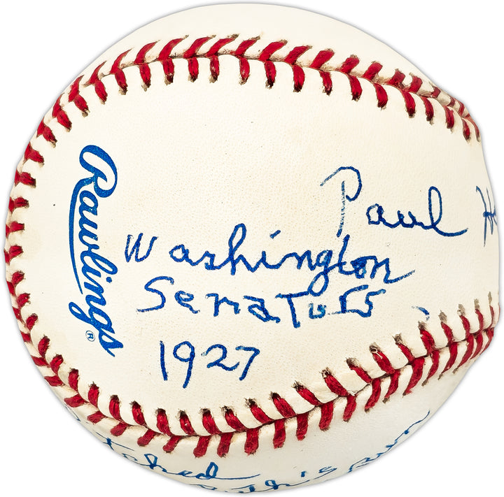 Paul Hopkins Autographed AL Baseball Senators Babe Ruths 59th HR Beckett BL93623