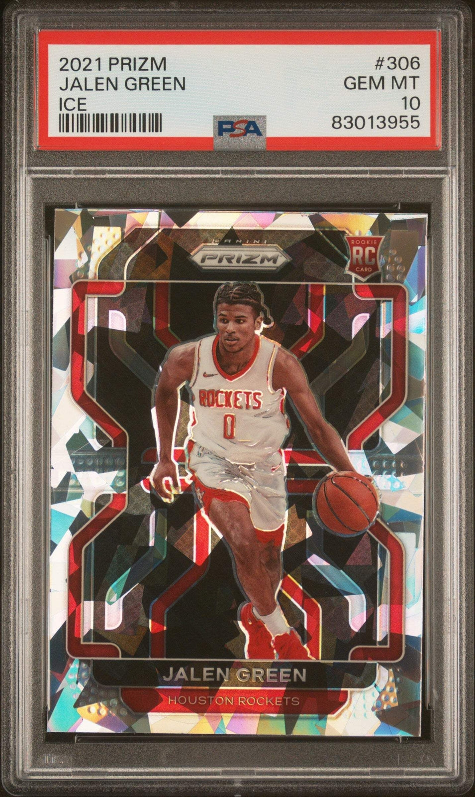 Graded 2021 Panini Prizm Jalen Green #306 Ice Rookie RC Basketball Card PSA 10