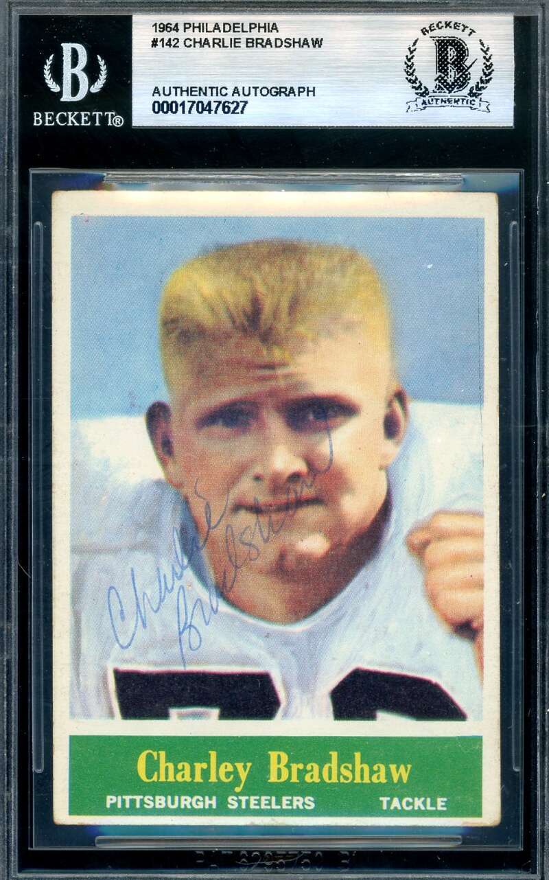 Charlie Bradshaw Beckett BAS Signed 1964 Philadelphia Gum Autograph