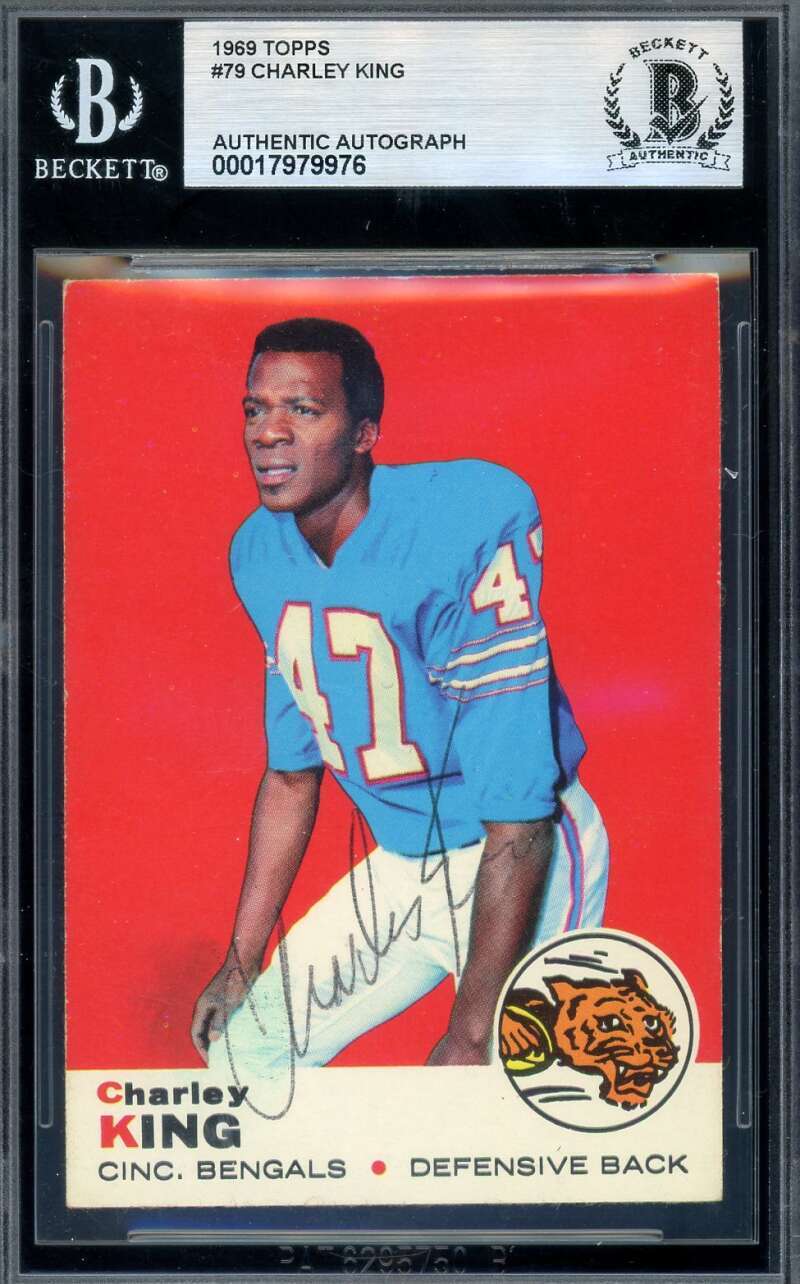 Charley King Beckett BAS Vintage Signed 1969 Topps Rookie Autograph Bengals