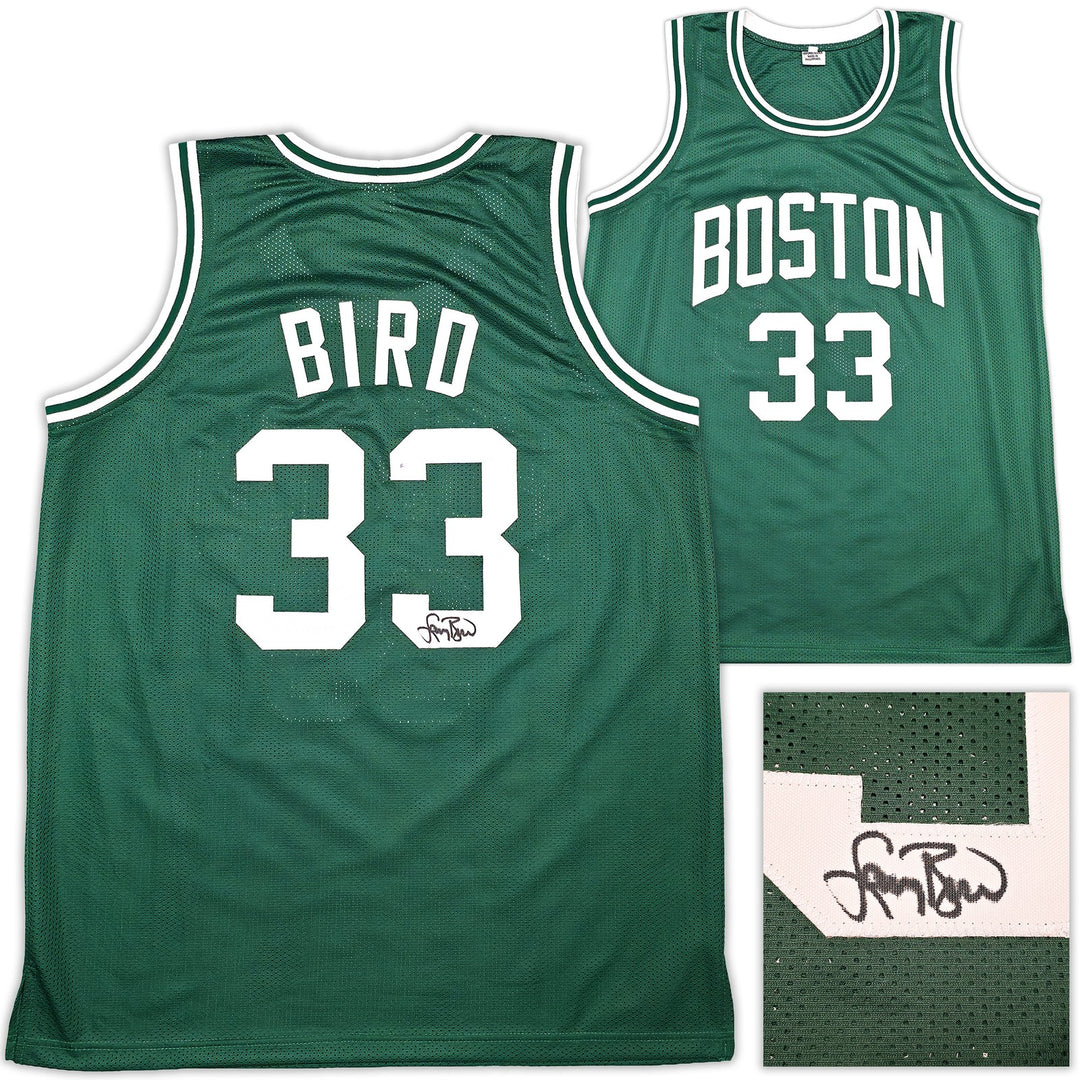 Boston Celtics Larry Bird Autographed Green Jersey PSA/DNA ITP