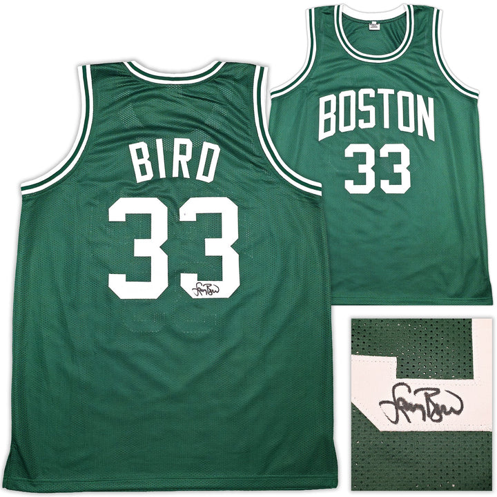 Boston Celtics Larry Bird Autographed Green Jersey PSA/DNA ITP