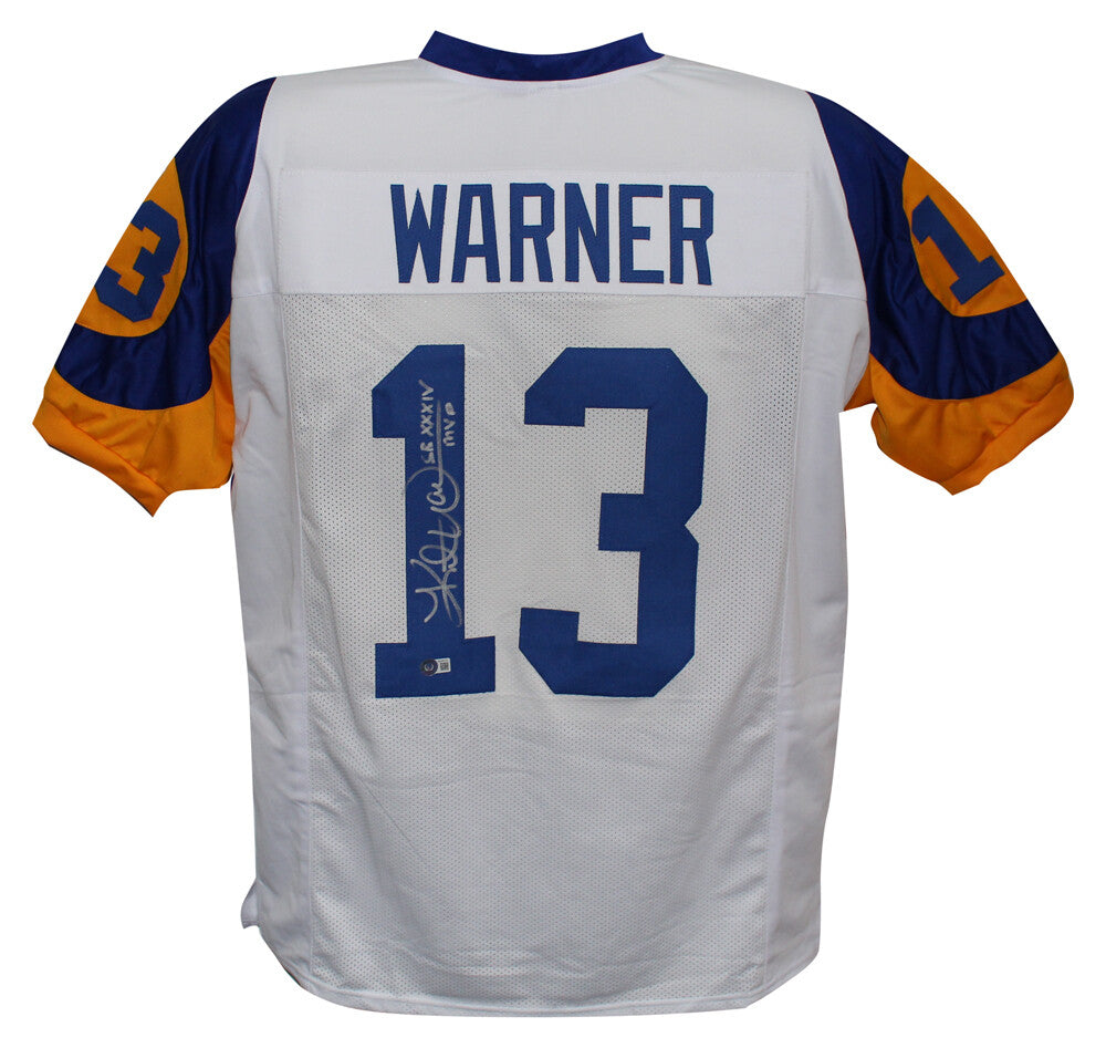 Kurt Warner Autographed/Signed Pro Style White XL Jersey SB MVP Beckett 35839