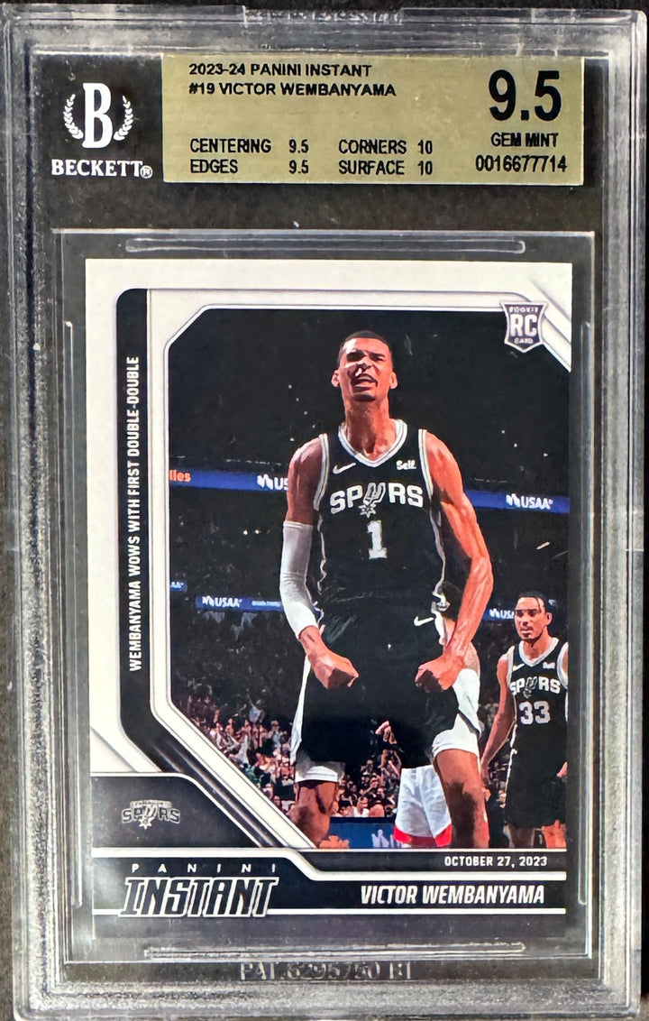 Victor Wembanyama 2023-24 Panini Instant Rookie Card 19- BGS Graded 9.5 Gem Mint