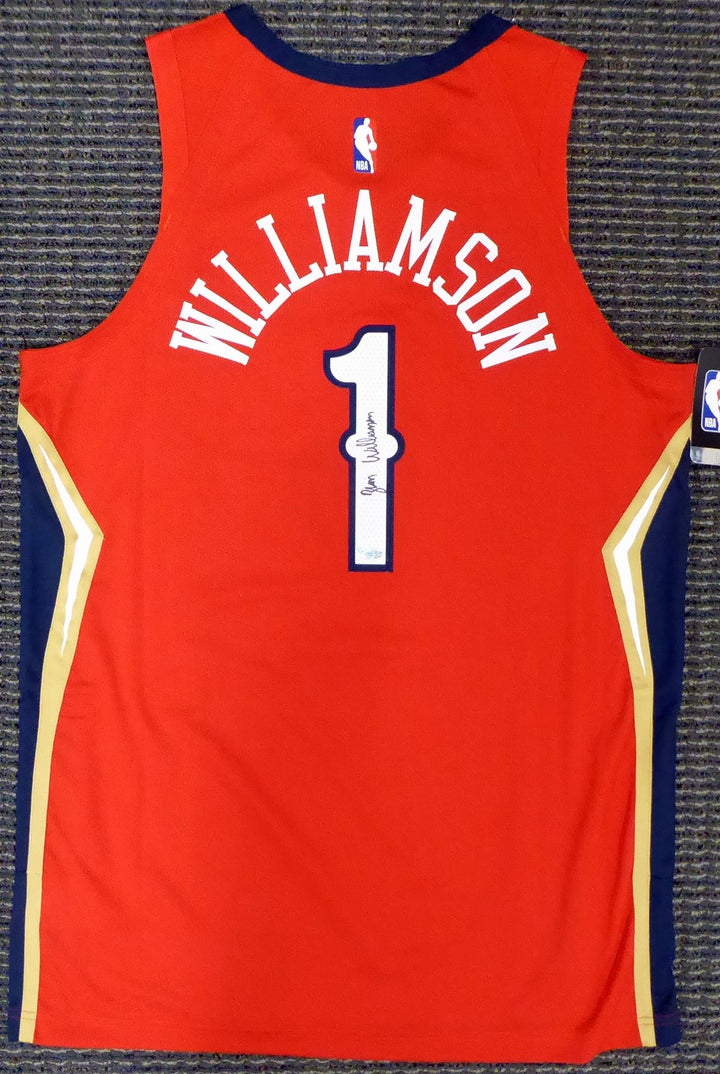 New Orleans Pelicans Zion Williamson Signed Red Nike Jersey Size 48 Fanatics