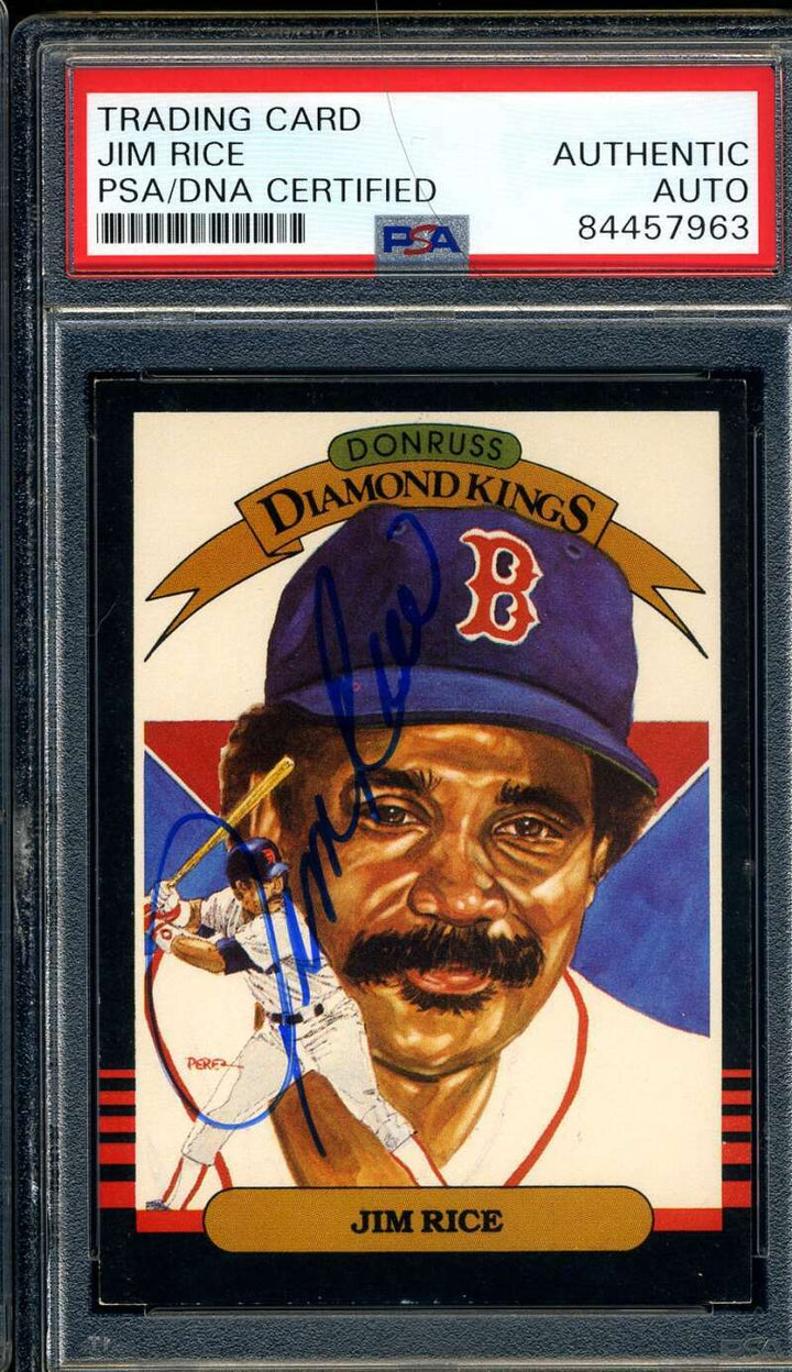 Jim Rice PSA DNA Coa Signed 1985 Donruss Diamond King Autograph