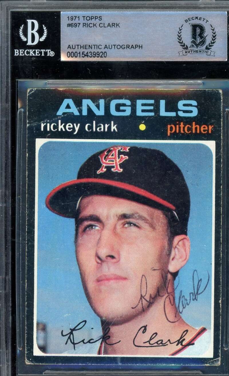 Rick Clark Beckett BAS Signed 1971 Topps Autograph