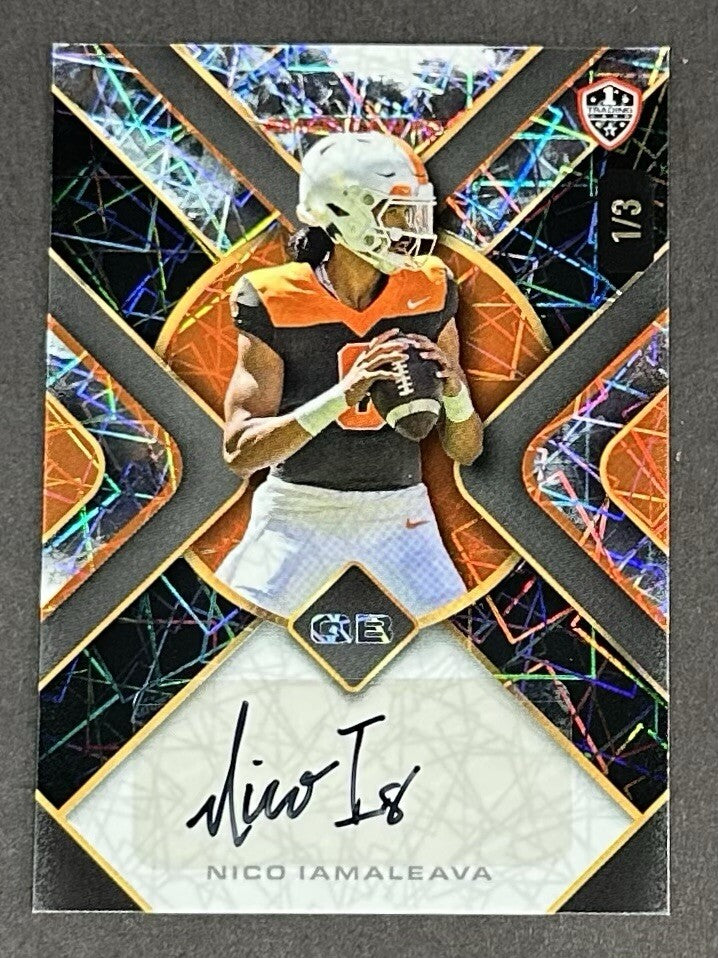 Nico Iamaleava 2024 Wild Card Mania American 1/3 Mint Auto RC Rookie Tennessee