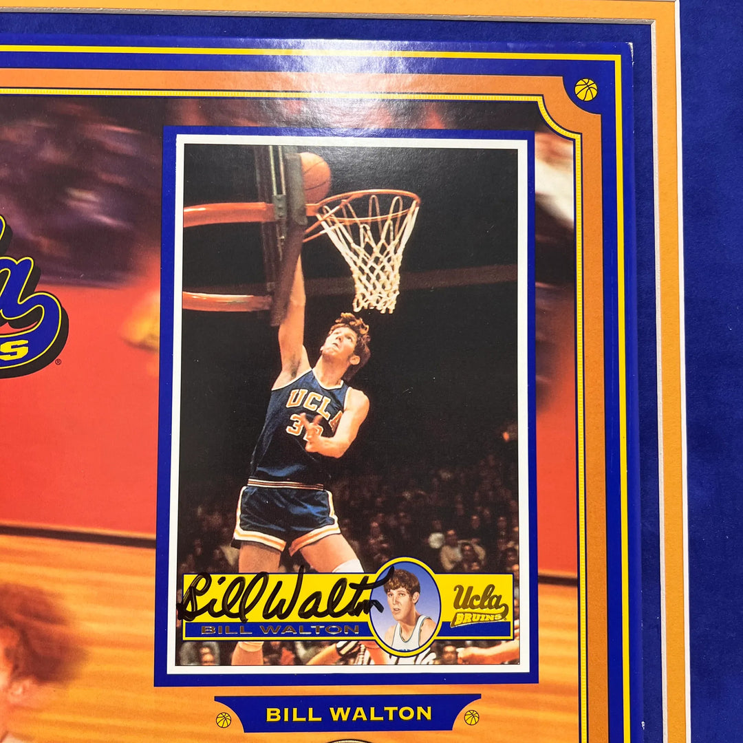 John Wooden and Bill Walton Custom Framed Display UCLA Signed Photo PSA