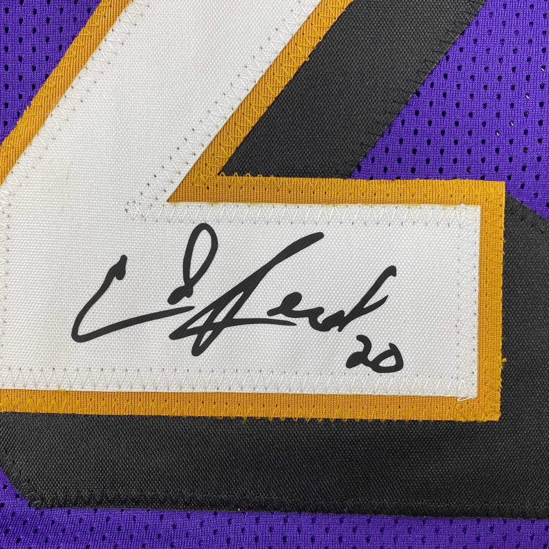 Facsimile Autographed Ed Reed Baltimore Purple Reprint Laser Jersey Size Mens XL