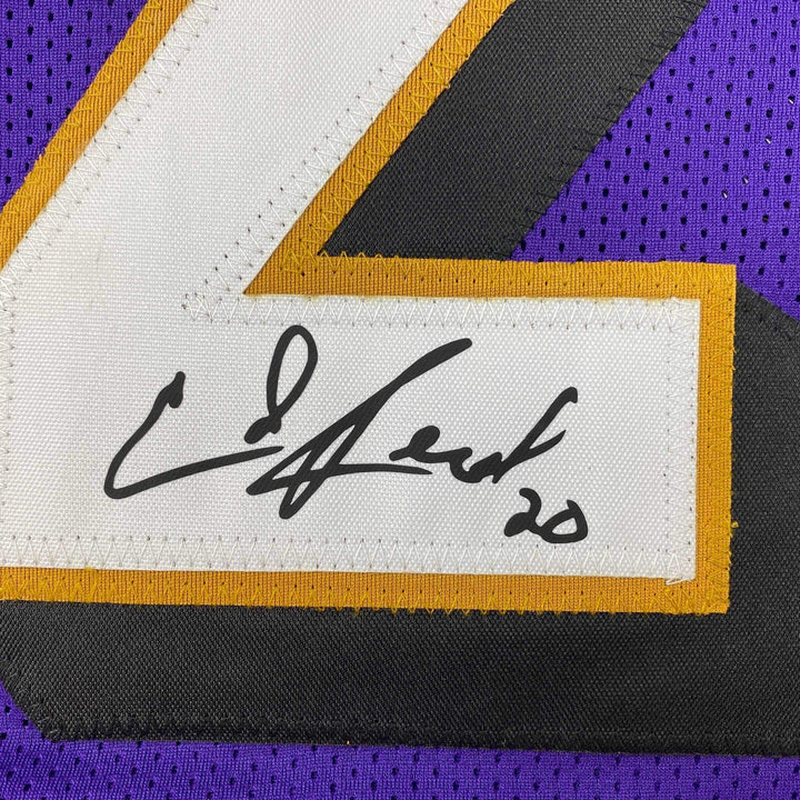 Facsimile Autographed Ed Reed Baltimore Purple Reprint Laser Jersey Size Mens XL