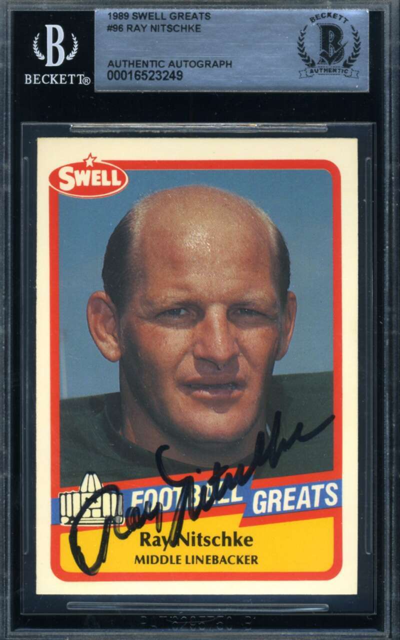 Ray Nitschke Beckett BAS Signed 1989 Swell Greats Autograph